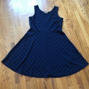 Le Lis navy blue sleeveless A line eyelet Dress 2X